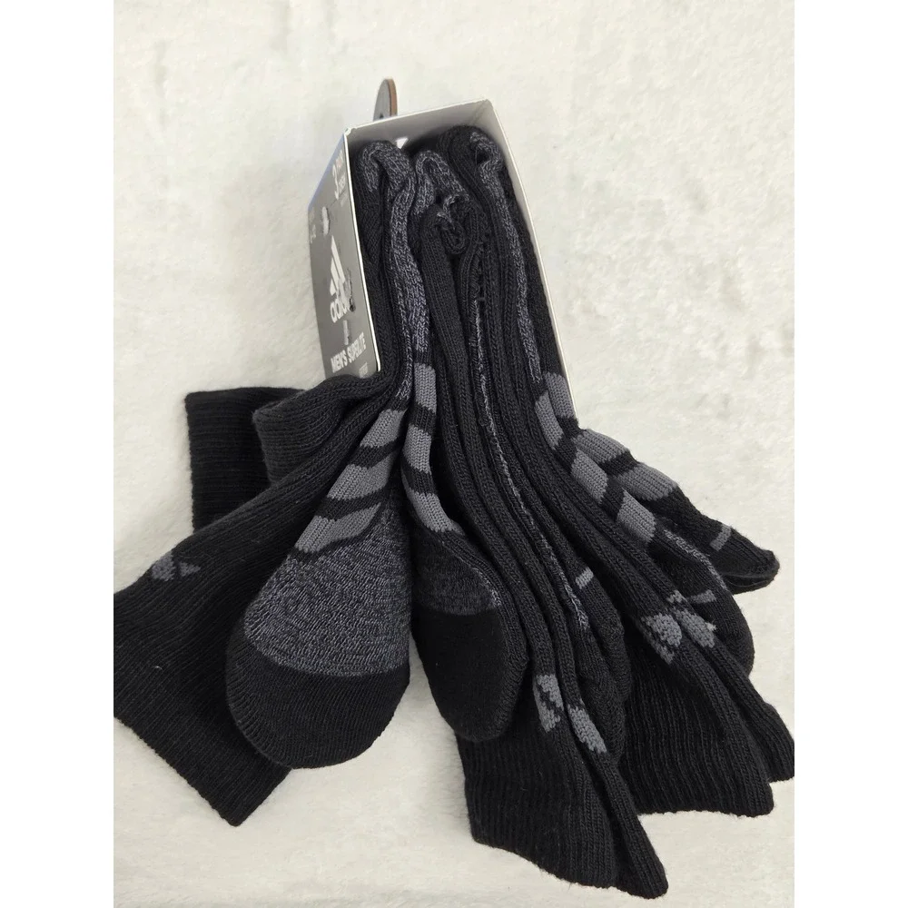 Adidas Mens Superlite Aeroready Crew Socks 3 Pair Pack Black Grey Shoe Size 6-12